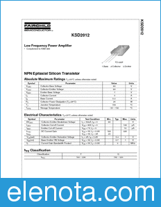 Fairchild KSD2012 datasheet