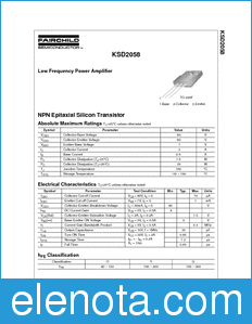 Fairchild KSD2058 datasheet