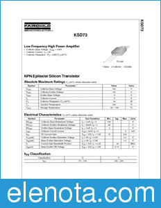 Fairchild KSD73 datasheet
