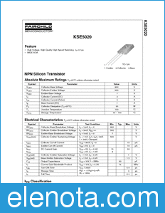 Fairchild KSE5020 datasheet
