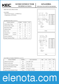 KEC KTA1225D datasheet