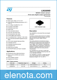 STMicroelectronics L3G3200D datasheet