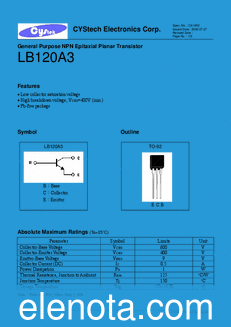 Cystech Electonics LB120A3 datasheet