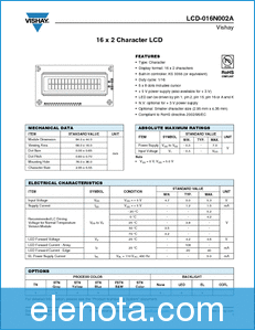 Vishay LCD-016N002A datasheet