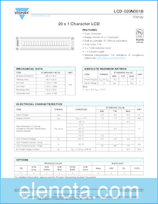 Vishay LCD-020N001B datasheet