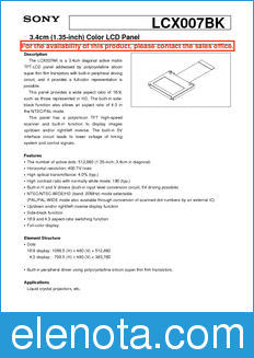 Sony Semiconductor LCX007BK datasheet