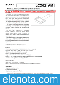 Sony Semiconductor LCX021AM datasheet