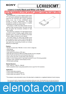 Sony Semiconductor LCX023CMT datasheet