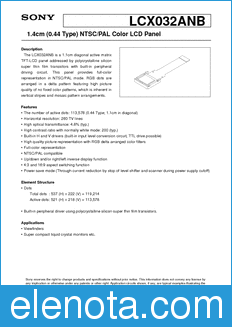 Sony Semiconductor LCX032ANB datasheet