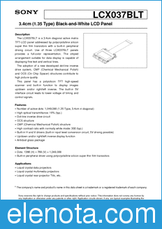 Sony Semiconductor LCX037BLT datasheet
