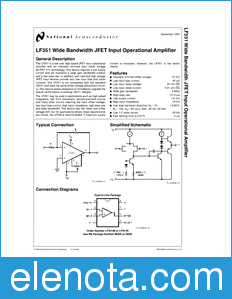 National Semiconductor LF351 datasheet