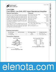 National Semiconductor LF411QML datasheet