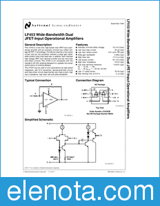 National Semiconductor LF453 datasheet
