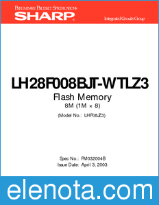 Sharp LH28F008BJT-WTLZ3 datasheet