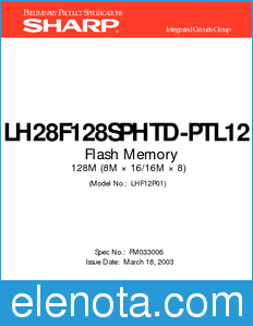 Sharp LH28F128SPHTD-PTL12 datasheet