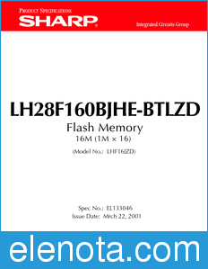 Sharp LH28F160BJHE-BTLZD datasheet