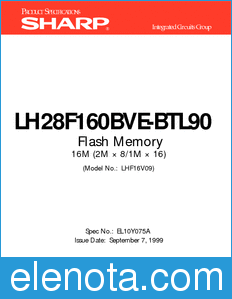 Sharp LH28F160BVE-BTL90 datasheet