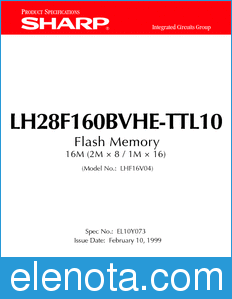 Sharp LH28F160BVHE-TTL10 datasheet