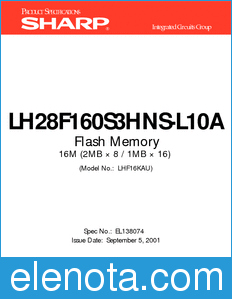 Sharp LH28F160S3HNS-L10A datasheet