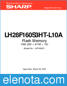 Sharp LH28F160S3HT-L10A datasheet