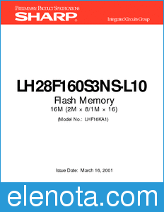 Sharp LH28F160S3NS-L10 datasheet