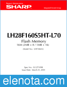 Sharp LH28F160S5HT-L70 datasheet