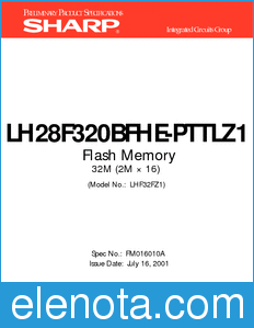 Sharp LH28F320BFHE-PTTLZ1 datasheet
