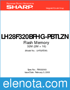 Sharp LH28F320BFHG-PBTLZN datasheet