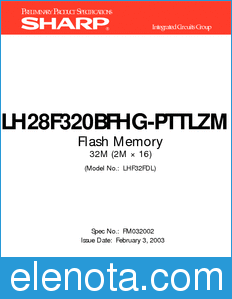Sharp LH28F320BFHG-PTTLZM datasheet