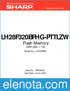 Sharp LH28F320BFHG-PTTLZW datasheet