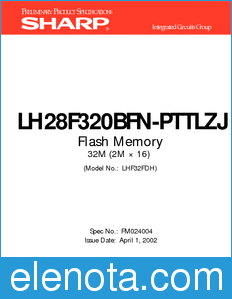 Sharp LH28F320BFN-PTTLZJ datasheet