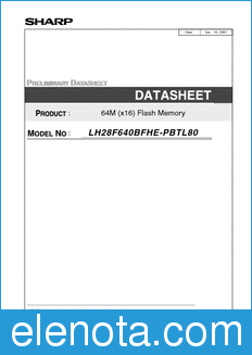 Sharp LH28F640BFHE-PBTL80 datasheet