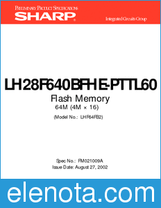Sharp LH28F640BFHE-PTTL60 datasheet