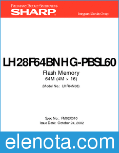 Sharp LH28F64BNHG-PBSL60 datasheet