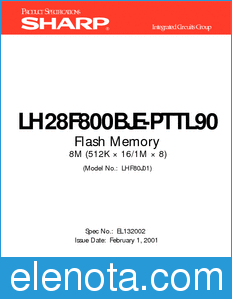 Sharp LH28F800BJE-PTTL90 datasheet