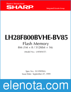 Sharp LH28F800BVHE-BV85 datasheet