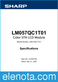 Sharp LM057QC1T01 datasheet