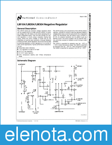 National Semiconductor LM104 datasheet