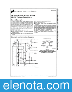 National Semiconductor LM105/LM205/LM305/LM305A datasheet