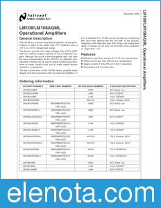 National Semiconductor LM108 datasheet