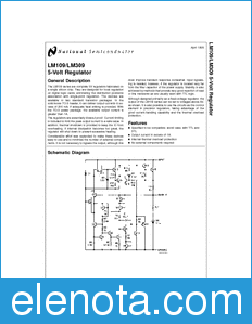 National Semiconductor LM109 datasheet