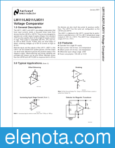 National Semiconductor LM111 datasheet