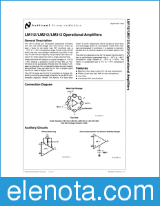 National Semiconductor LM112 datasheet