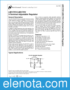 National Semiconductor LM117HV datasheet