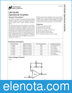 National Semiconductor LM118JAN datasheet