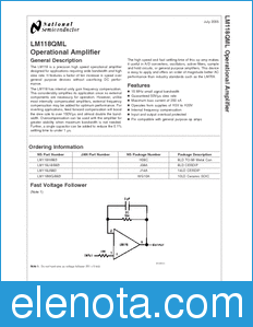 National Semiconductor LM118QML datasheet
