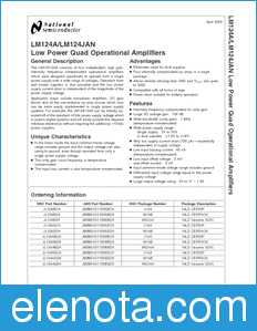 National Semiconductor LM124A datasheet