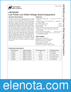 National Semiconductor LM139JAN datasheet