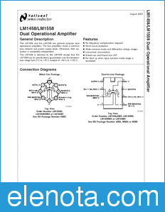National Semiconductor LM1458 datasheet