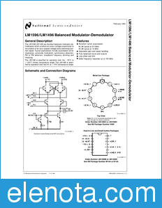 National Semiconductor LM1496 datasheet